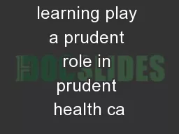 Can adult learning play a prudent role in prudent health ca