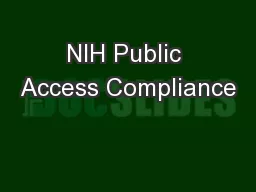 NIH Public Access Compliance
