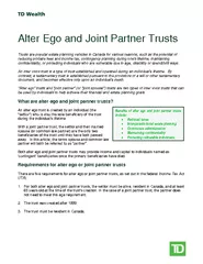 x x x x x Alter Ego and Joint Partner Trusts rust are