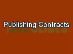 Publishing Contracts