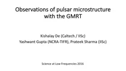 Observations of pulsar microstructure with the GMRT