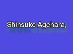 Shinsuke Agehara,
