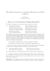 The Semantic Assymmetry of Argument Alternations and W