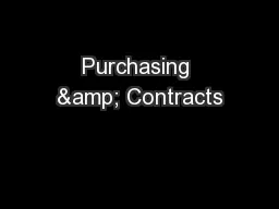 Purchasing & Contracts