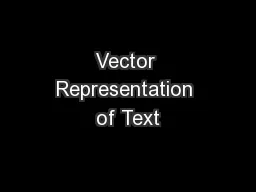 Vector Representation of Text