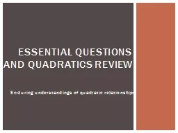 Enduring understandings of quadratic relationships
