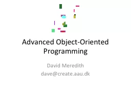 Advanced Object-Oriented Programming