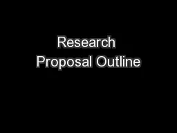 Research Proposal Outline