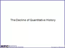 The Decline of Quantitative History