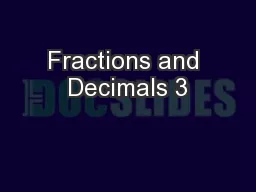 Fractions and Decimals 3