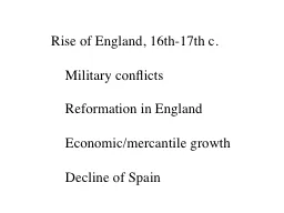 Rise of England, 16th-17th c.