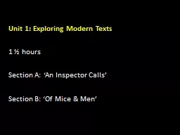 Unit 1: Exploring Modern Texts