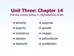 Unit Three: Chapter 14