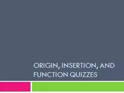 Origin, Insertion, and Function Quizzes