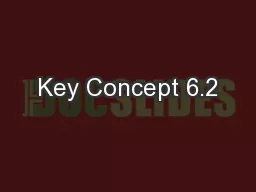 Key Concept 6.2