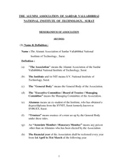 THE ALUMNI ASSOCIATION OF SARDAR VALLABHBHAI NATIONAL
