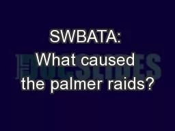 SWBATA: What caused the palmer raids?