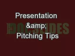 Presentation & Pitching Tips