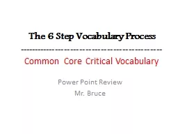 The 6 Step Vocabulary Process