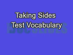 Taking Sides Test Vocabulary