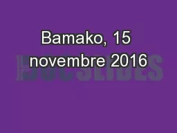 Bamako, 15 novembre 2016