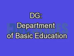 DG: Department of Basic Education