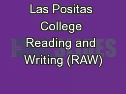 Las Positas College Reading and Writing (RAW)