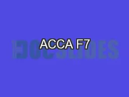 ACCA F7