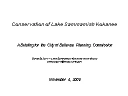 Conservation of Lake Sammamish Kokanee