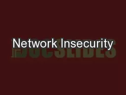 Network Insecurity
