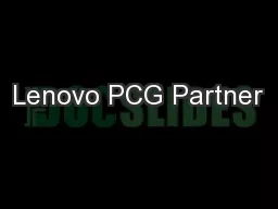 Lenovo PCG Partner