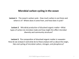 Microbial carbon cycling in the ocean