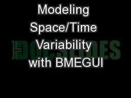 Modeling Space/Time Variability with BMEGUI