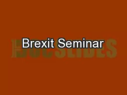 Brexit Seminar