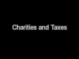 Charities and Taxes