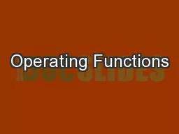 Operating Functions