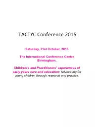 TACTYC Conference 2015