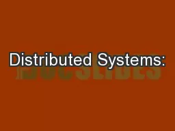 Distributed Systems: