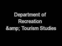 Department of Recreation & Tourism Studies