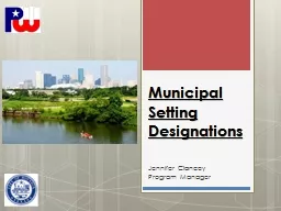 Municipal Setting Designations