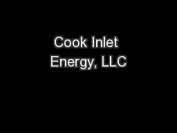 Cook Inlet Energy, LLC
