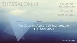 The Cultural Aspects of Multilingual EU Legislation