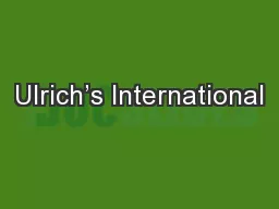 Ulrich’s International