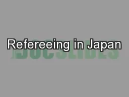 Refereeing in Japan