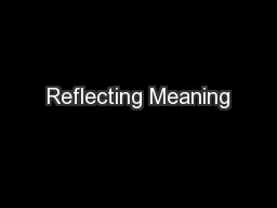 Reflecting Meaning