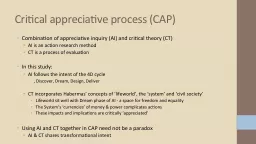 Combination of appreciative inquiry (AI) and critical theor