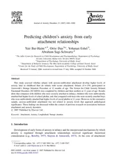 Predicting childrens anxiety from early attachment rel