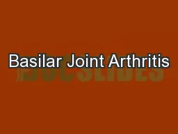 Basilar Joint Arthritis