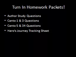 Turn In Homework Packets!