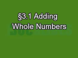 §3.1 Adding Whole Numbers